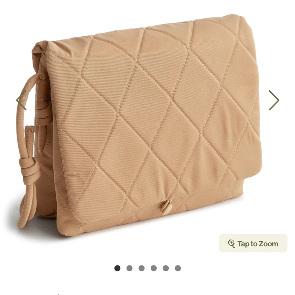 Vera Bradley Tan Quilted Crossbody Bag Baird Hipster in Tiger’s Eye - Picture 4 of 7